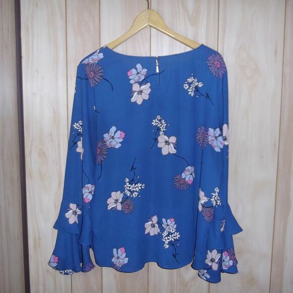 a.n.a A New Approach Floral Round Neck Long Sleeve Blouse XL - Picture 2 of 4